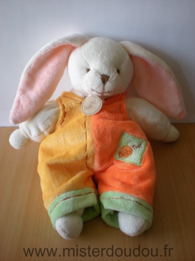 Baby nat Lapin Blanc salopette orange jaune - Très bon état