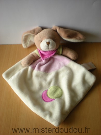 Lapin Ecru beige rose vert foulard rose Baby nat