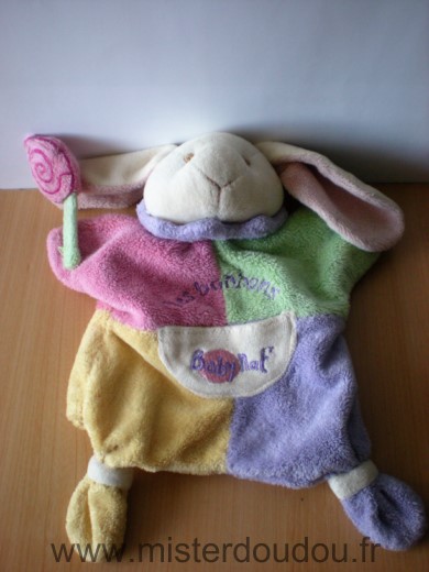 Baby nat Lapin Les bonbons rose vert jaune violet - Bon état