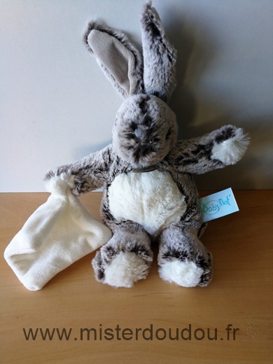 Baby nat Lapin Marron chine blanc mouchoir blanc - Très bon état