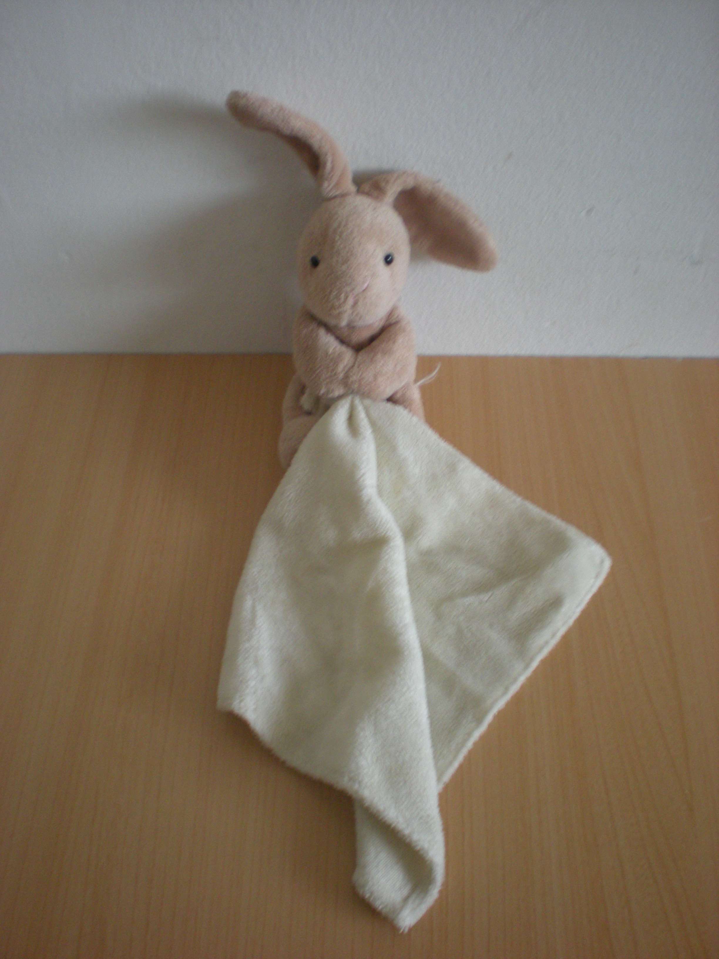 Lapin Marron mouchoir écru Baby nat