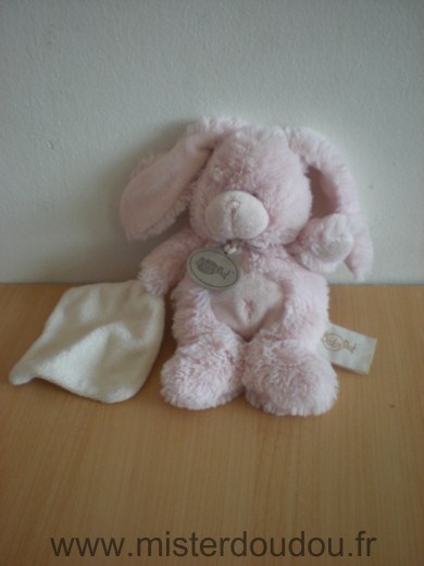 Baby nat Lapin Rose avec mouchoir écru - Très bon état