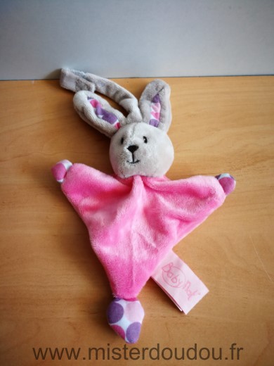 Baby nat Lapin Triangle rose beige attache tetine - Très bon état