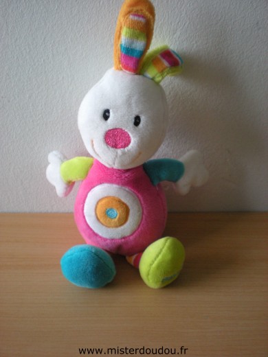 Baby sun Lapin Blanc rose bleu orange vert - Très bon état