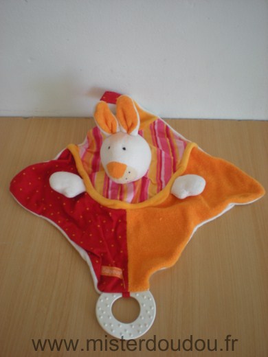 Baby sun Lapin Orange rouge blanc anneau de dentition - Très bon état