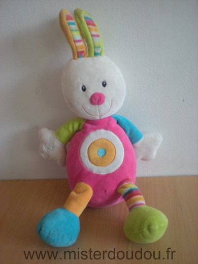 Baby sun Lapin Rose vert jaune bleu - Très bon état