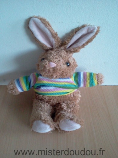 Lapin Beige pull rayé multicolore Bambia