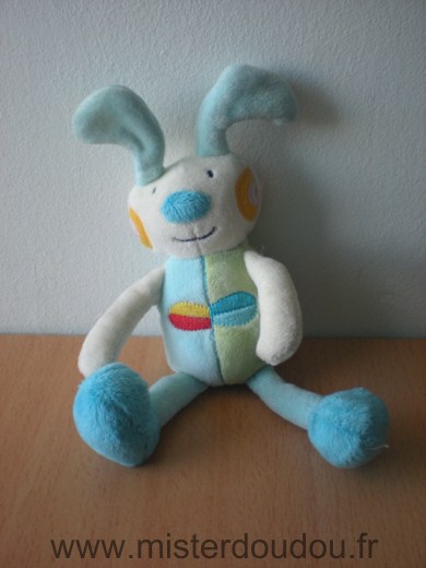 Bawi Lapin Bleu vert blanc jaune - Très bon état
