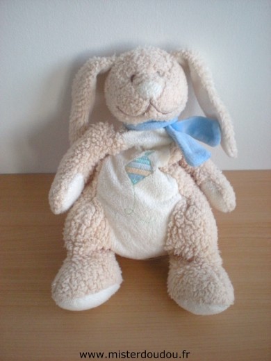 Bengy Lapin Beige echarpe bleue cerf volant sur le ventre - Très bon état