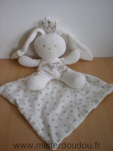 Berlingot Lapin Lapin roi blanc dore mouchoir couronne - Très bon état