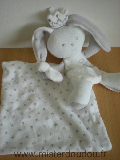 Berlingot Lapin Lapin roi blanc gris mouchoir couronnes - Très bon état