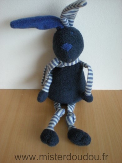 Bout chou Lapin Bleu marine raye bleu blanc - Très bon état