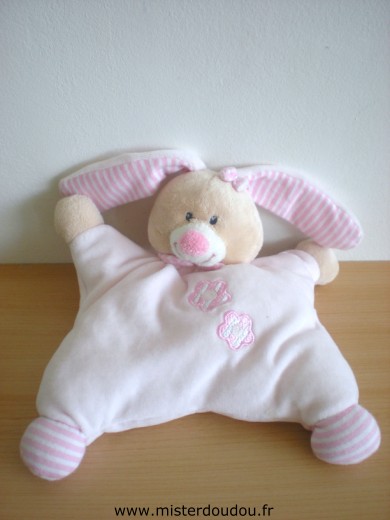 Bout chou Lapin Rose avec des fleurs - Très bon état