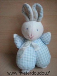 Calidoux Lapin Vichy bleu blanc ruban blanc - Bon état
