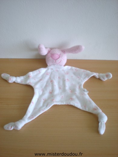 Carrefour france Lapin Tissus blanc motifs lapins - Très bon état