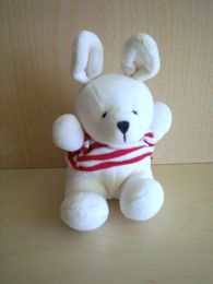 Catimini Lapin Blanc tshirt rayé rouge blanc - Etat moyen