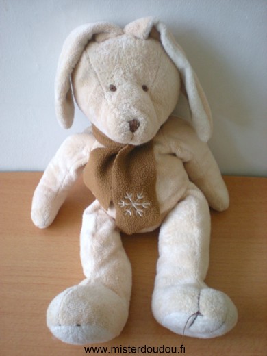 Ciad Lapin Beige echarpe marron flocon - Très bon état