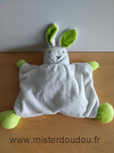 Corine de farme Lapin Semi plat blanc vert - Bon état