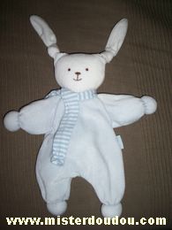 Lapin Bleu clair écharpe rayée blanc bleu Corolle
