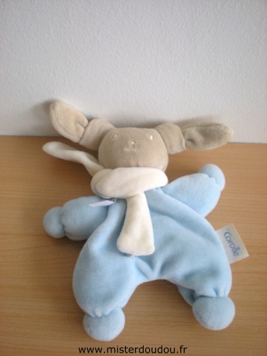 Lapin Patachou bleu beige echarpe blanche Corolle