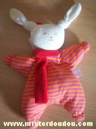Lapin Rayé rose écharpe rouge Corolle
