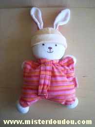 Corolle Lapin Rayé rose rouge - Très bon état