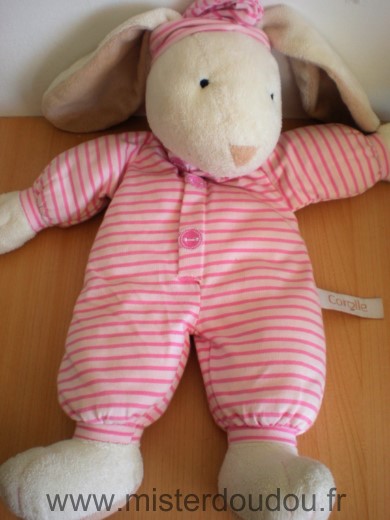 Corolle Lapin Rose raye - Très bon état