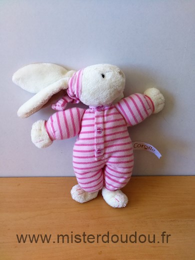 Corolle Lapin Rose raye - Très bon état