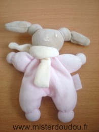 Lapin Rose tête marron écharpe écrue Corolle