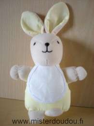 Lapin Jaune bavoir à broder blanc Dmc