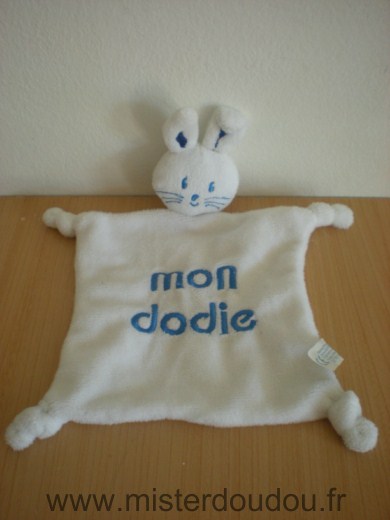 Dodie Lapin Blanc brodé mon dodie - Très bon état