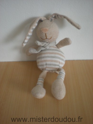 Dodo d amour Lapin Beige rayé - Très bon état