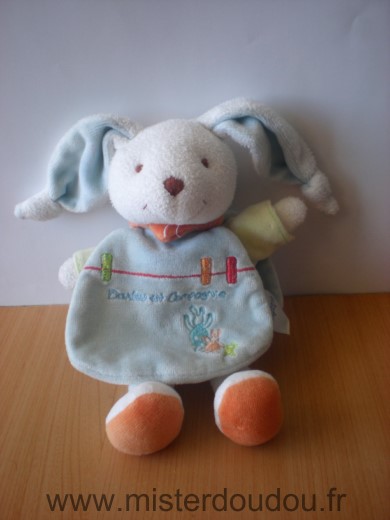 Lapin Blanc cape bleue Doudou et compagnie