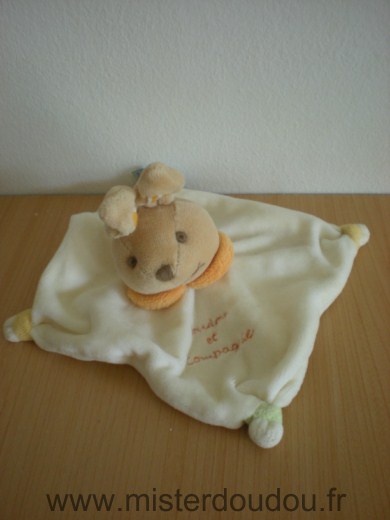 Lapin Blanc col jaune Doudou et compagnie