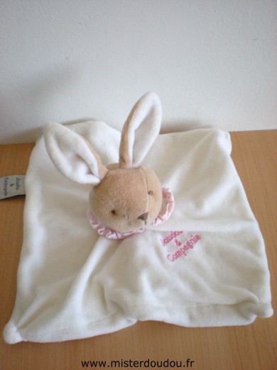 Lapin Blanc rose Doudou et compagnie