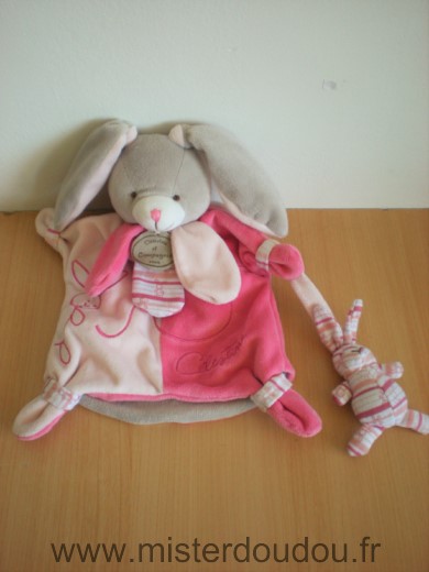 Lapin Celestine rose gris Doudou et compagnie