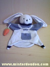 Lapin Gris blanc carotte orange Doudou et compagnie