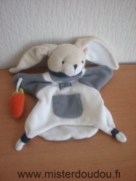 Lapin Gris blanc carotte orange séraphin Doudou et compagnie