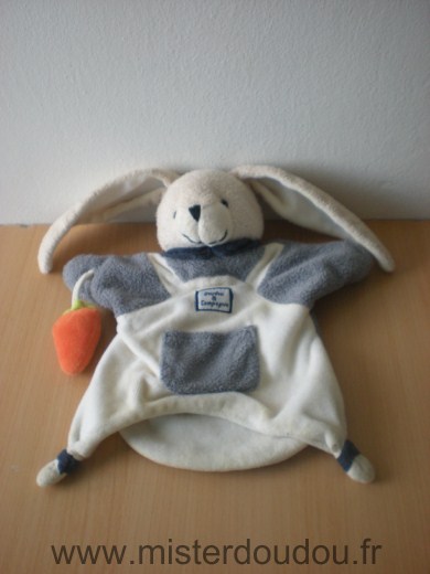 Lapin Gris blanc carotte orange séraphin Doudou et compagnie
