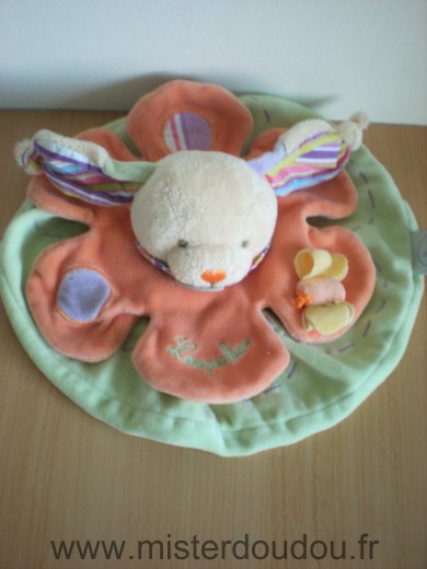 Lapin Loupichou orange vert Doudou et compagnie