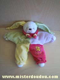 Lapin Mauve rouge vert jaune Doudou et compagnie