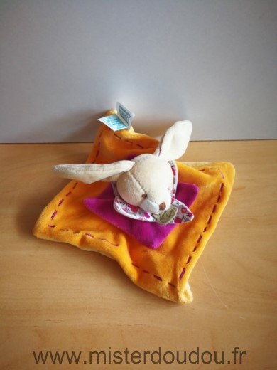 Lapin Orange violet jaune dessous martin Doudou et compagnie