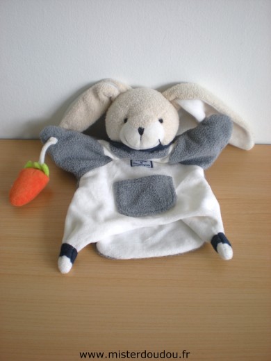 Lapin Séraphin blanc gris Doudou et compagnie