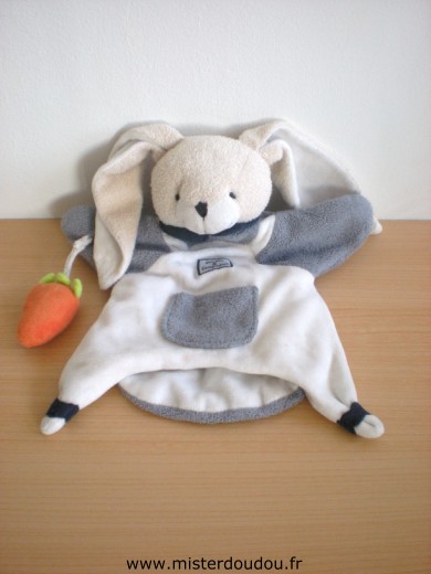 Lapin Séraphin blanc gris carotte Doudou et compagnie