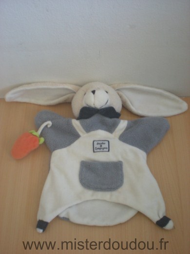 Lapin Seraphin blanc gris carotte orange Doudou et compagnie