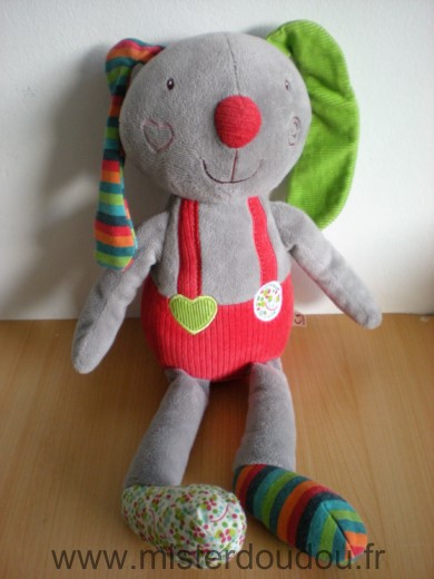 Ebulobo Lapin Gris rouge - Très bon état