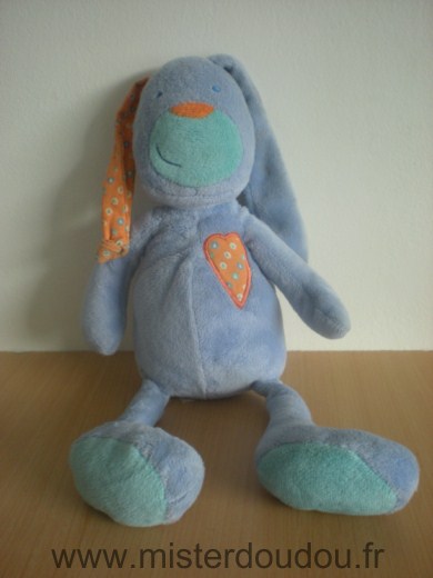 Eveil et jeux Lapin Mauve coeur orange - Très bon état