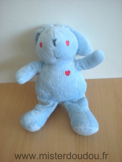 Francoise saget Lapin Bleu coeur rouge - Très bon état