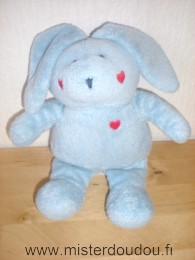 Francoise saget Lapin Bleu coeurs rouges - Bon état