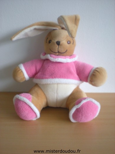 Gifi Lapin Beige blanc rose - Très bon état